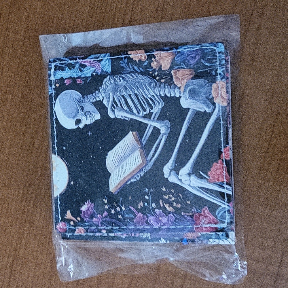 New Leather Floral Skeleton Book Mark Set Of 4 Gothic Reading Office - Picture 9 of 10